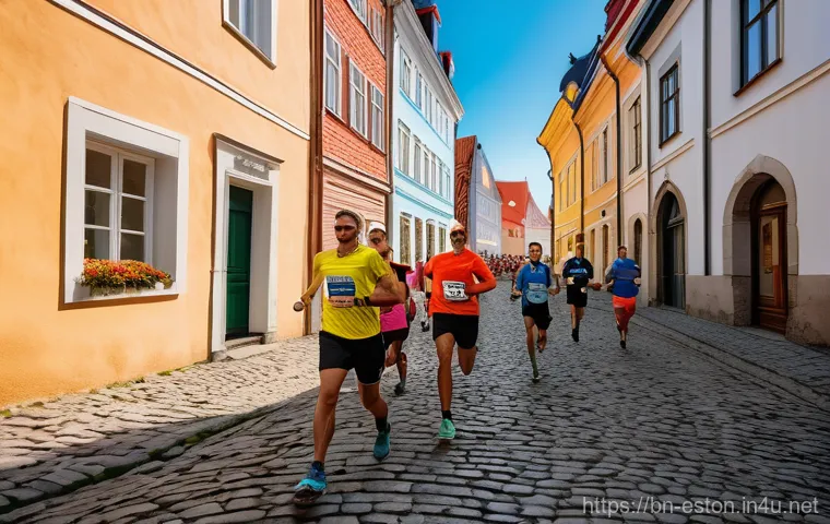 에스토니아에서 열리는 마라톤 및 스포츠 이벤트 - Image Prompt 1: The Charm of Tallinn Marathon**