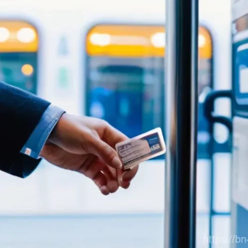 Home 16 에스토니아 교통 시스템 이용법 - **Image Prompt 1: The Modern Commuter's Ease**
A clear, brightly lit close-up shot of a young ad...