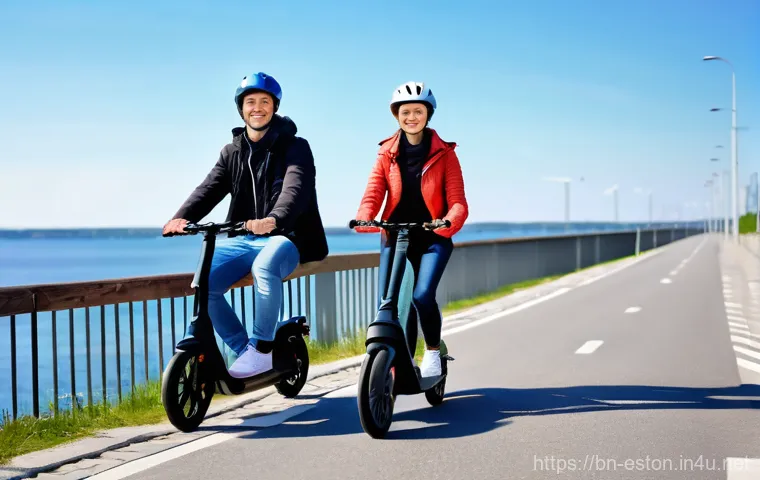 에스토니아 교통 시스템 이용법 - **Image Prompt 2: Exploring Tallinn with Ease**
    A vibrant, medium shot of a young female tourist...