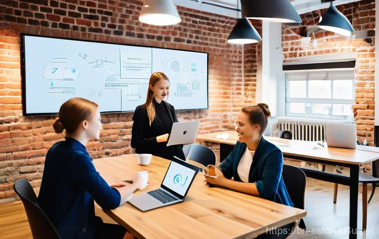 에스토니아에서 거주하는 외국인 인터뷰 - **Prompt: Seamless Digital Life in Modern Tallinn**
    "A diverse young adult, approximately 28 yea...