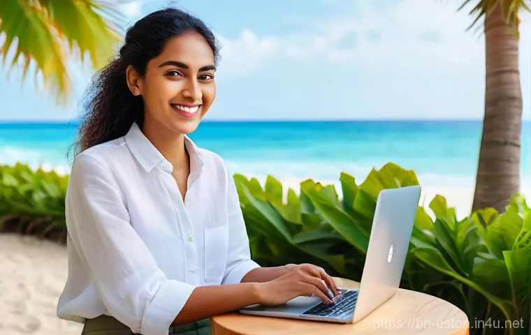 에스토니아에서 스타트업 창업하기 - **Prompt:** A young entrepreneur, a woman of South Asian descent, with a confident smile, working re...