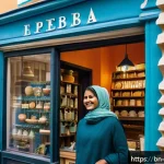 Home 23 에스토니아 여행 시 언어 문제 해결법 - A warm and friendly street scene in Estonia showing a Bengali traveler smiling and greeting a local ...
